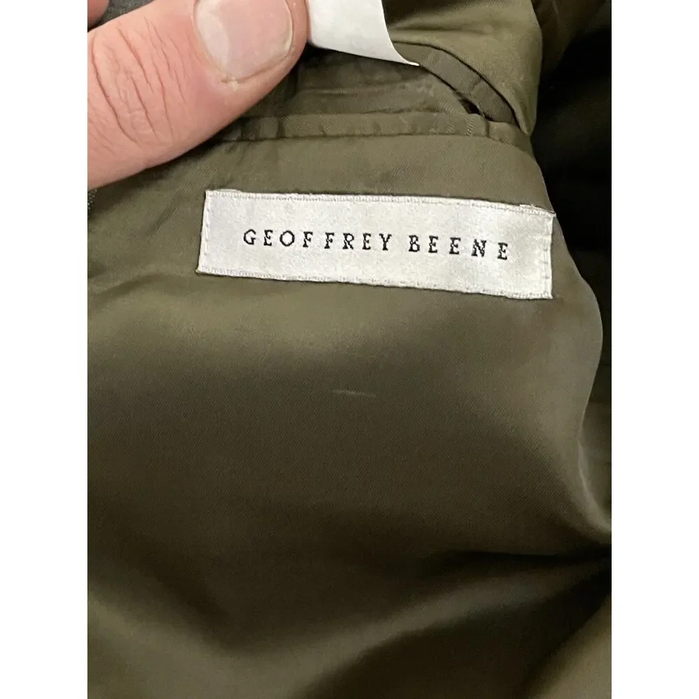 Geoffrey Beene Suit Jacket Mens 44 R Green Sport Coat Classic N70